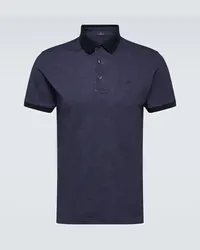 Etro Polo in cotone con stampa paisley Blu