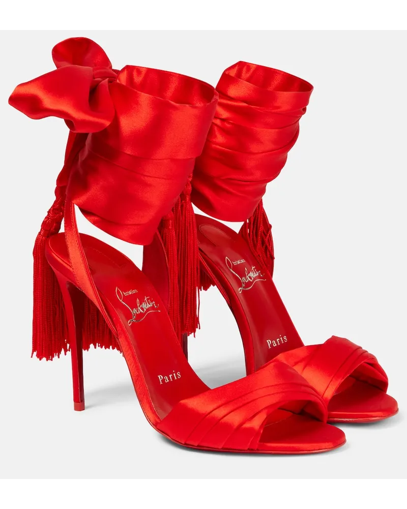 Christian Louboutin Sandali Sevillana 100 in crÃªpe satin Rosso