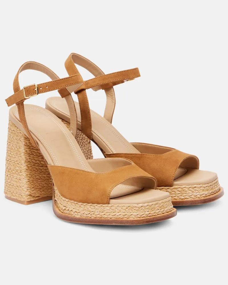 SOULIERS MARTINEZ Sandali con plateau Gracia in suede Marrone