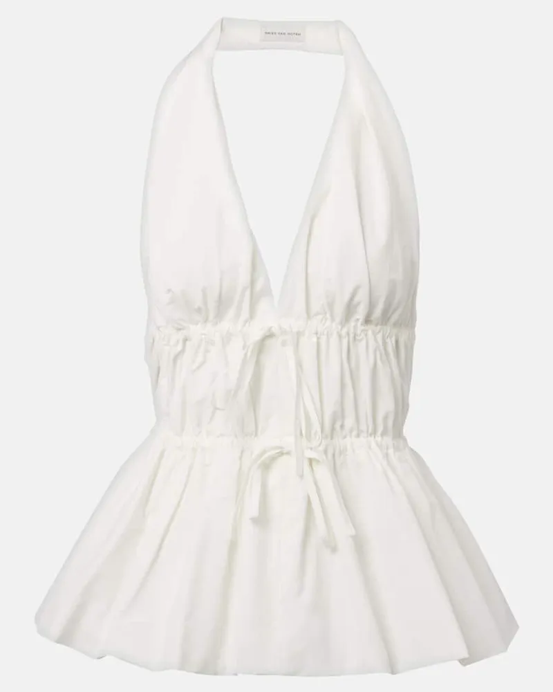 Dries van Noten Top con scollo allâamericana Bianco