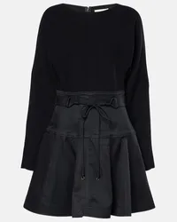 Ulla Johnson Abito corto Aremi con finiture in twill Nero