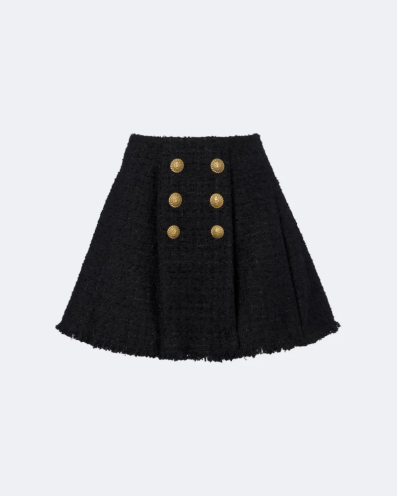 Balmain Minigonna in tweed Nero