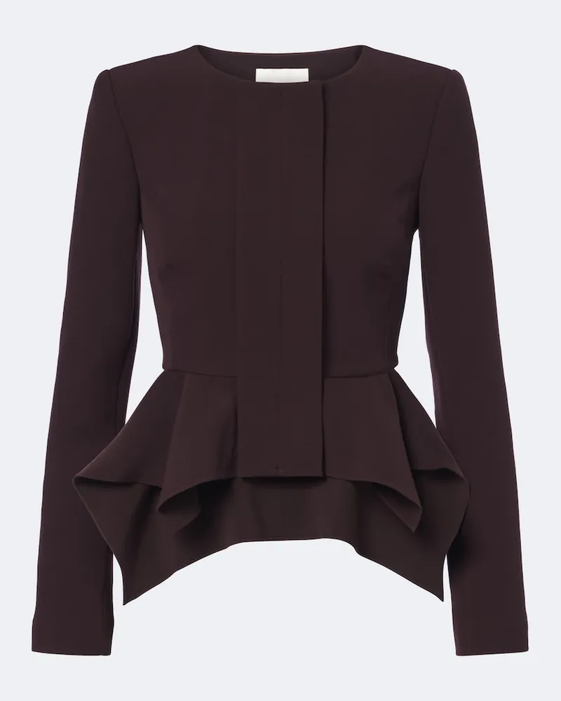 Roland Mouret Giacca peplum in crêpe Marrone