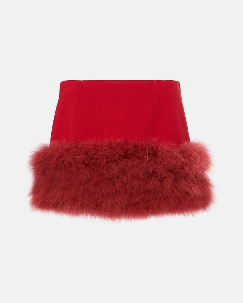 Blumarine Minigonna con piume Rosso