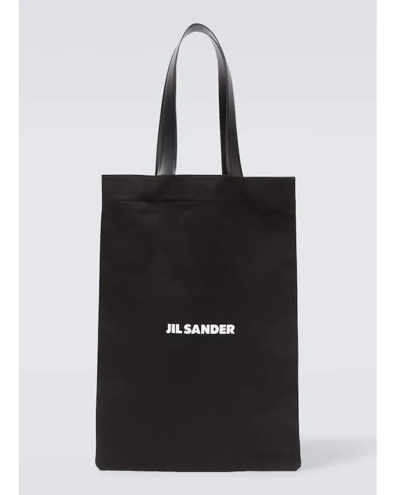 Jil Sander Borsa in canvas con logo Nero