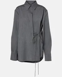 Jil Sander Camicia in lana con cintura Grigio