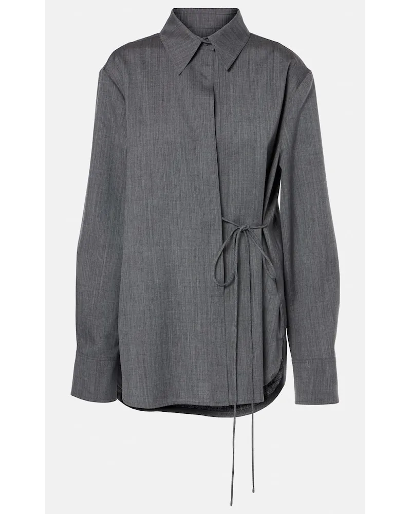 Jil Sander Camicia in lana con cintura Grigio