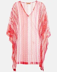 Missoni Caftano in maglia a zig-zag Rosso