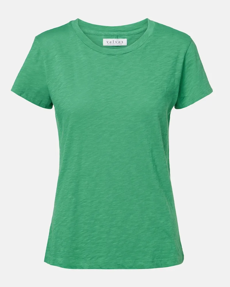 Velvet T-shirt Odelia in jersey di cotone Verde