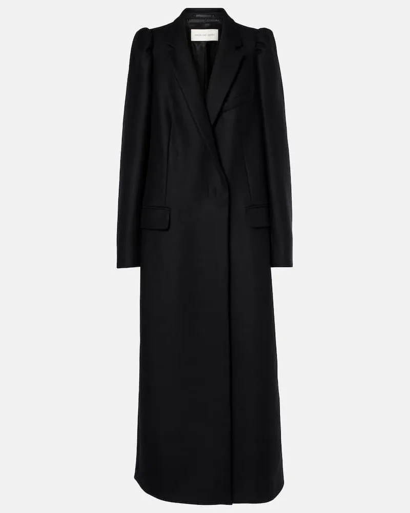 Dries van Noten Cappotto in misto lana Nero