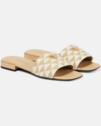 Prada Sandali Geometric in jacquard Beige