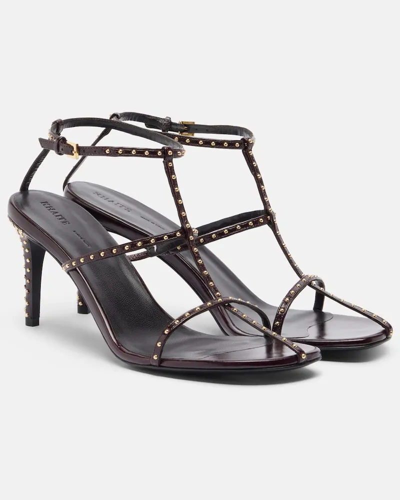 KHAITE Sandali Cage in pelle con borchie Borgogna