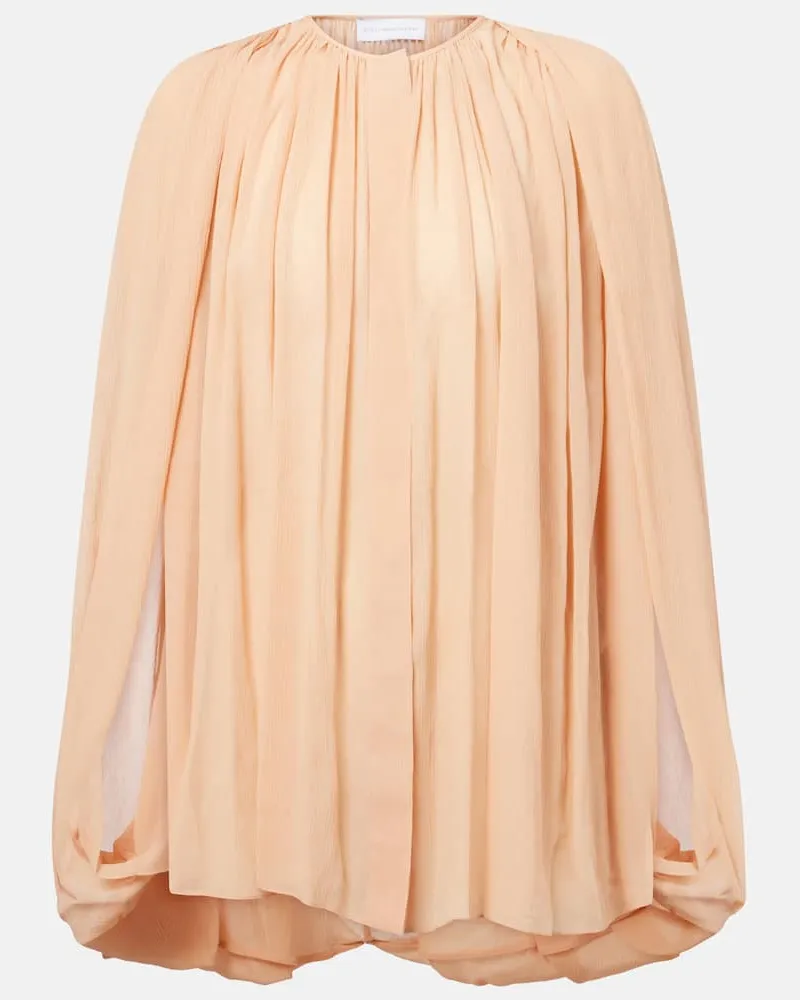 Stella McCartney Blusa in chiffon di seta Beige