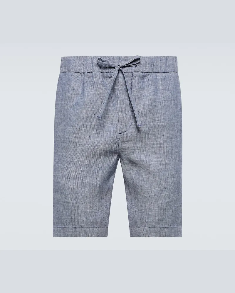 Frescobol Carioca Shorts Felipe in lino e cotone Blu