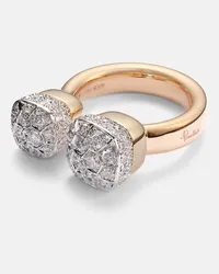 Pomellato Anello Nudo in oro rosa e oro bianco 18kt con diamanti Oro