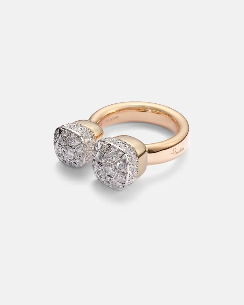 Pomellato Anello Nudo in oro rosa e oro bianco 18kt con diamanti Oro