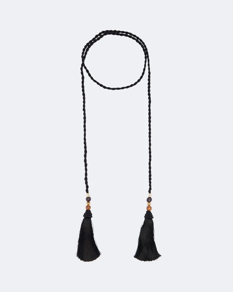 Jennifer Behr Cintura Gigi con perline placcate oro 18kt Nero