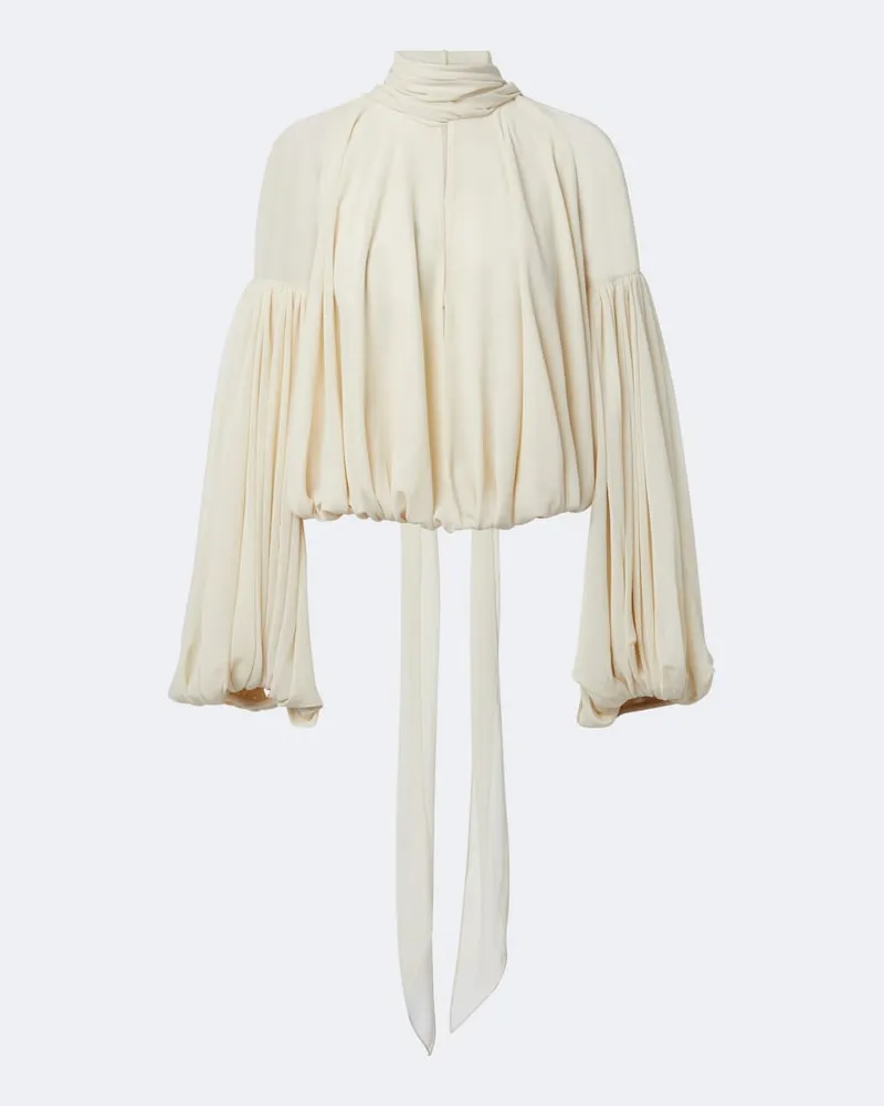 De La Vali Blusa Solana in chiffon Bianco