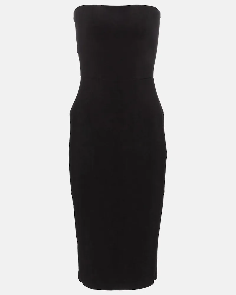 Norma Kamali Abito midi in jersey stretch Nero