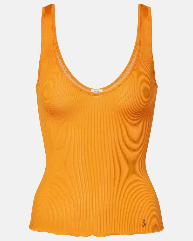 Saint Laurent Tank top in seta Arancione