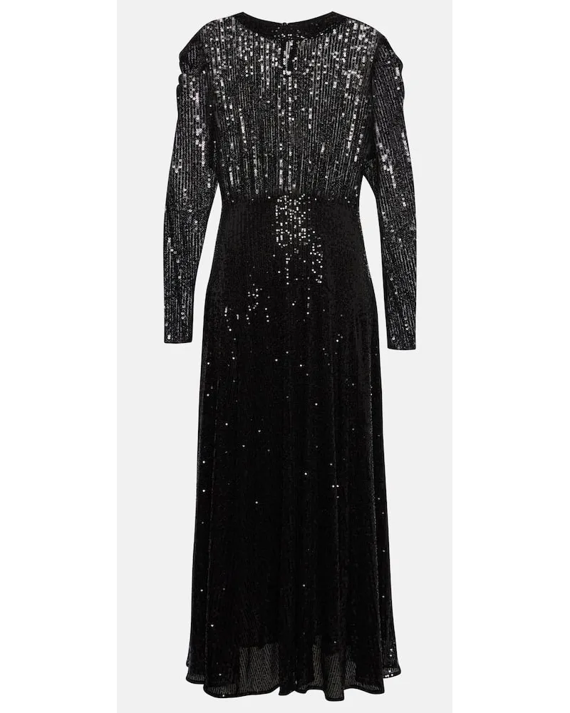 RIXO Abito midi Cerise con paillettes Nero