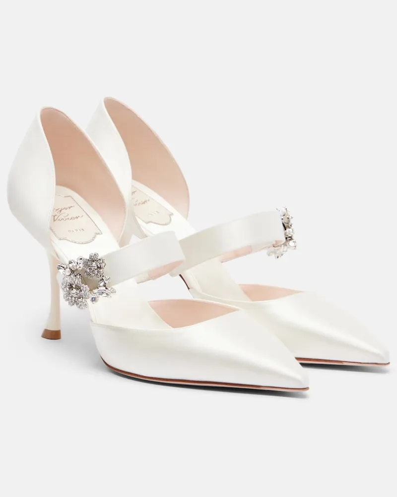 Roger Vivier Pumps Mini Bouquet in raso Bianco