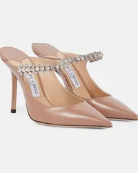 Jimmy Choo Mules Bing 100 in vernice con cristalli Rosa