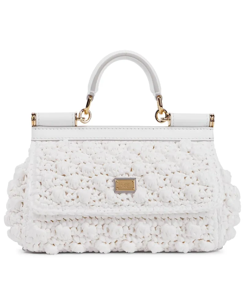 Dolce & Gabbana Borsa Sicily Small in crochet Bianco