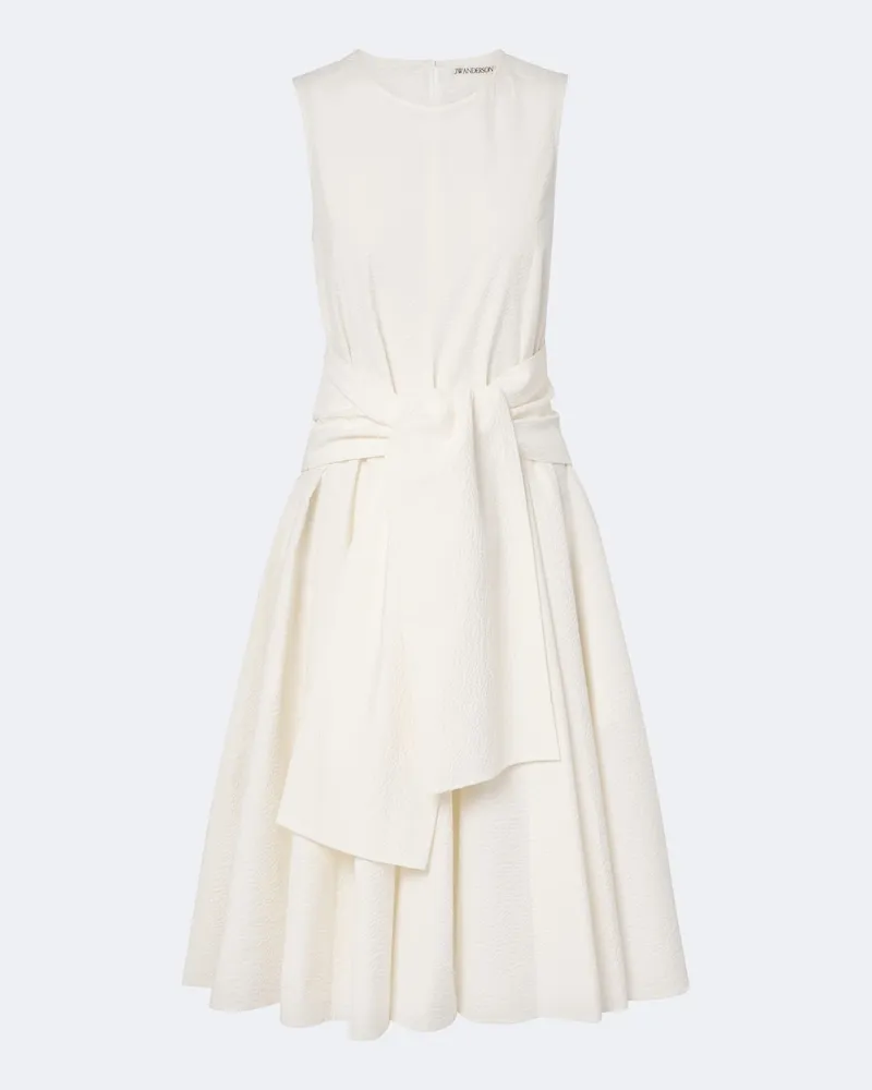 J.W.Anderson Abito midi in cotone cloqué Bianco