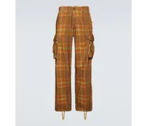 Pantaloni cargo in velluto di cotone a coste