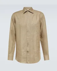 Loro Piana Camicia André in lino Beige