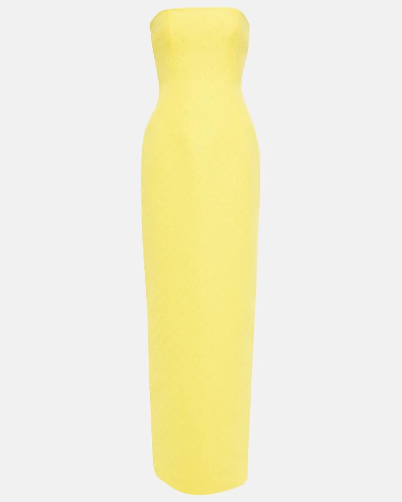 EMILIA WICKSTEAD Abito lungo Laelia in jacquard floreale Giallo