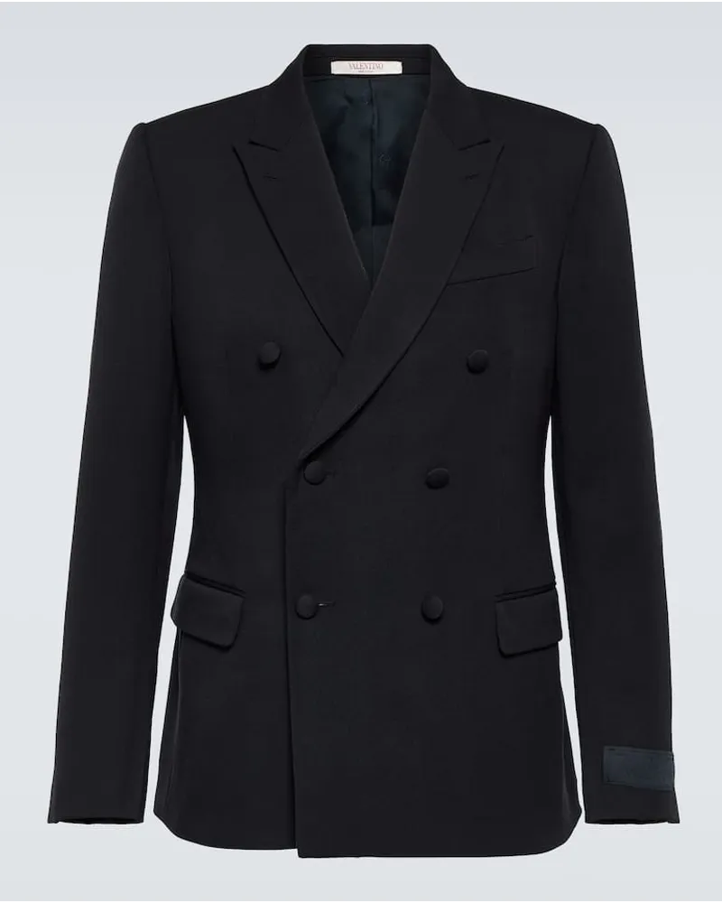 Valentino Garavani Blazer doppiopetto in lana Blu