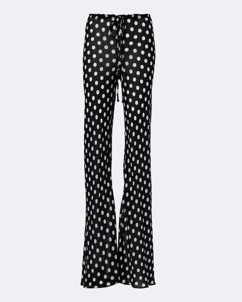 Alexandra Miro Pantaloni flared Scarlett a pois Nero