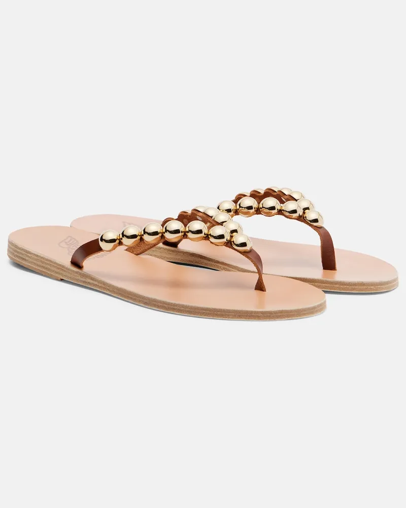 Ancient Greek Sandals Sandali infradito Endoxi in pelle con borchie Marrone