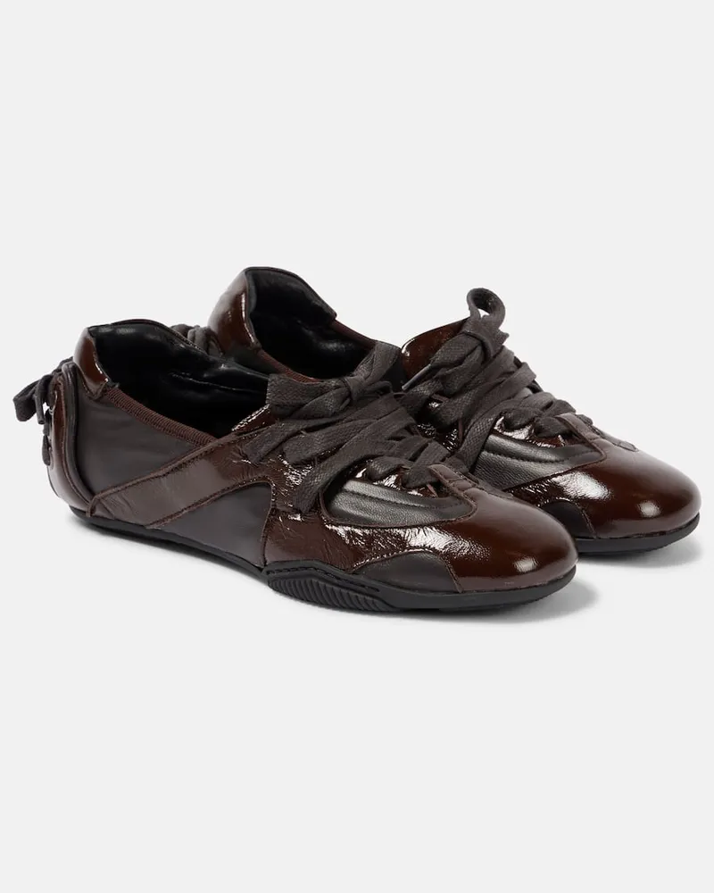 Acne Studios Sneakers stringate in pelle Marrone