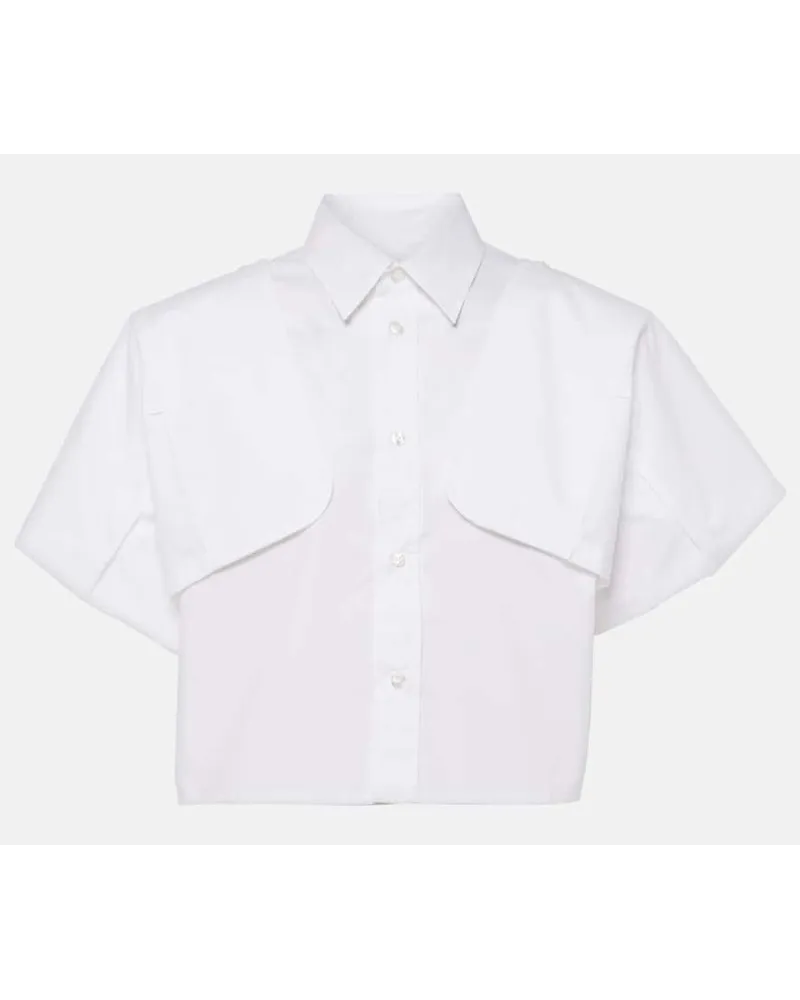 Maison Margiela Camicia cropped in cotone Bianco
