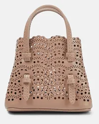 Alaïa Alaïa Borsa a tracolla Mina Mini in pelle Beige