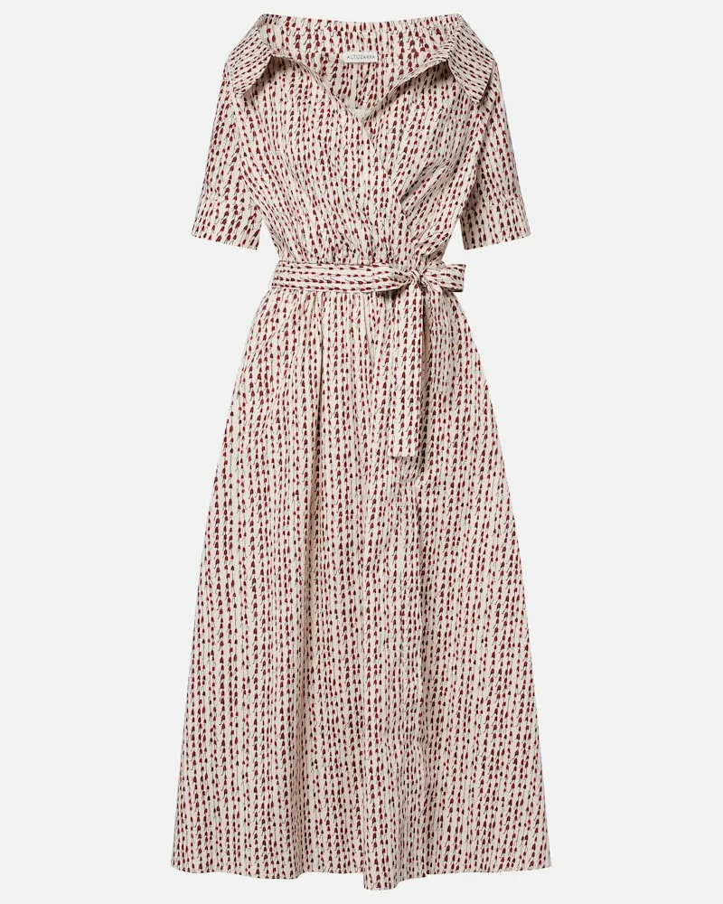 Altuzarra Abito Lydia in misto cotone con stampa Bianco