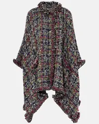 Etro Poncho in tweed di misto lana Multicolore