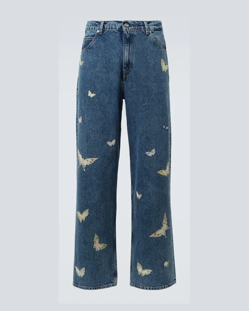 Our Legacy Jeans regular Vast Cut con ricamo Blu