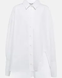 ATTICO Camicia asimmetrica in popeline di cotone Bianco