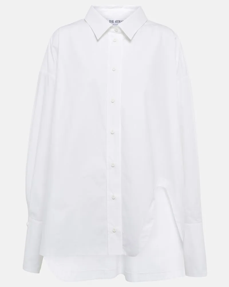 ATTICO Camicia asimmetrica in popeline di cotone Bianco