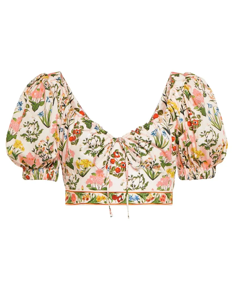 AGUA BENDITA Top cropped Palmarosa in cotone con stampa Multicolore