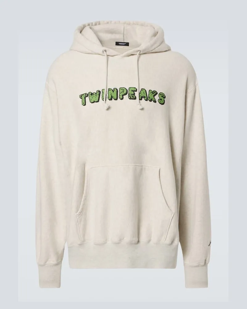 Undercover Felpa in cotone con cappuccio e stampa Bianco