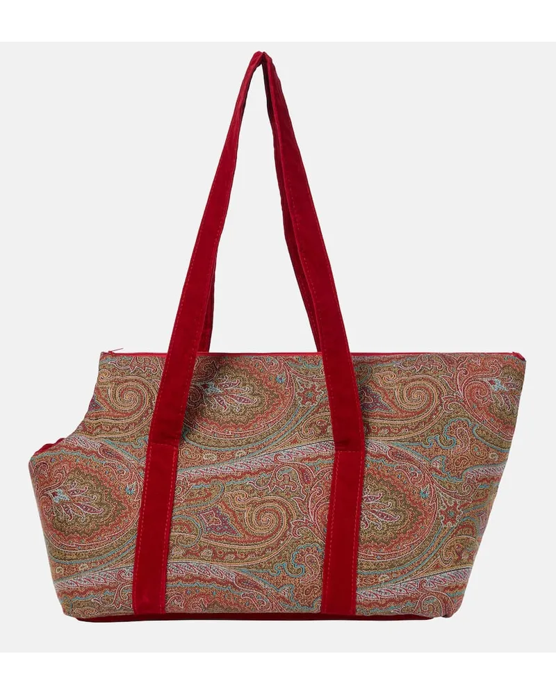 Etro Borsa per cani Fausse Small in cotone Rosso