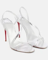 Christian Louboutin Sandali Rosalie in pelle metallizzata Argento