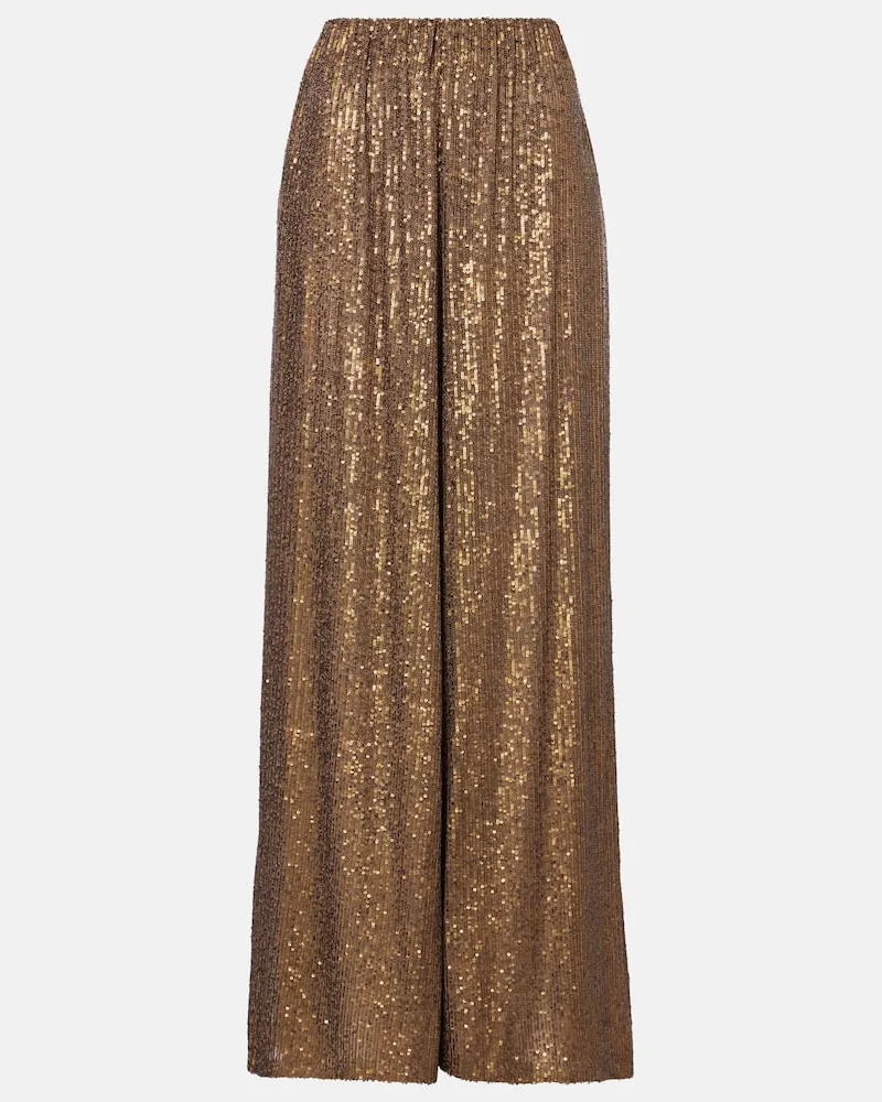 Norma Kamali Pantaloni a palazzo Boyfriend Elephant Oro