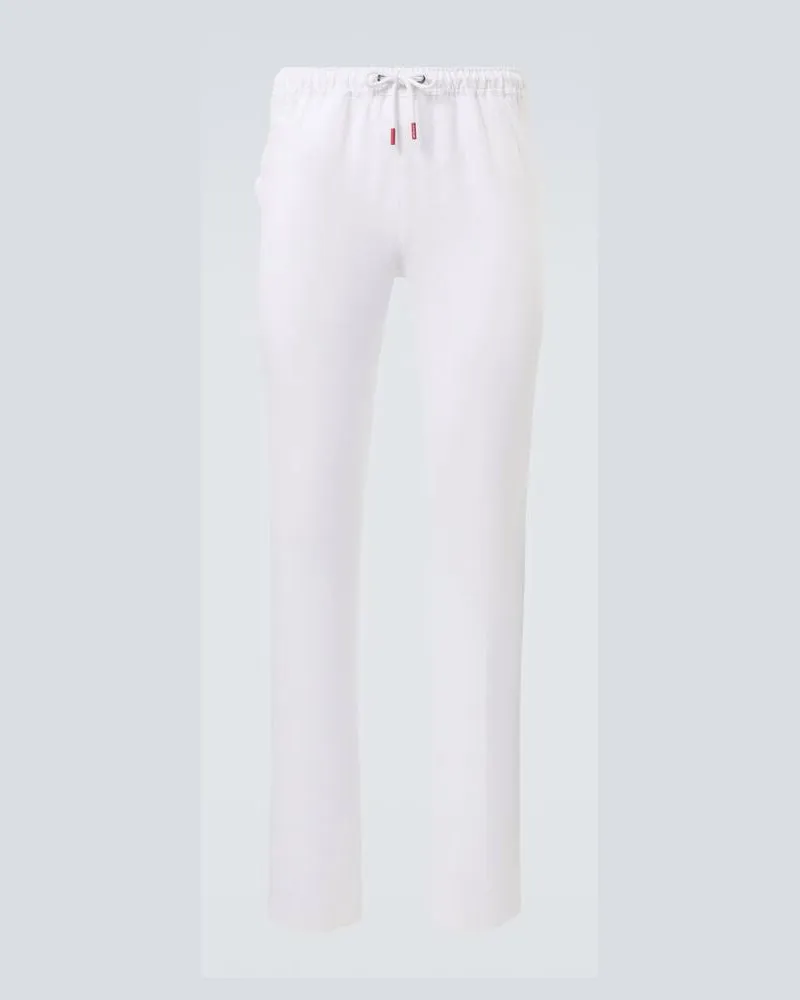 Kiton Pantaloni in lino Bianco