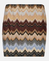 Missoni Minigonna in maglia lamé a zig zag Multicolore